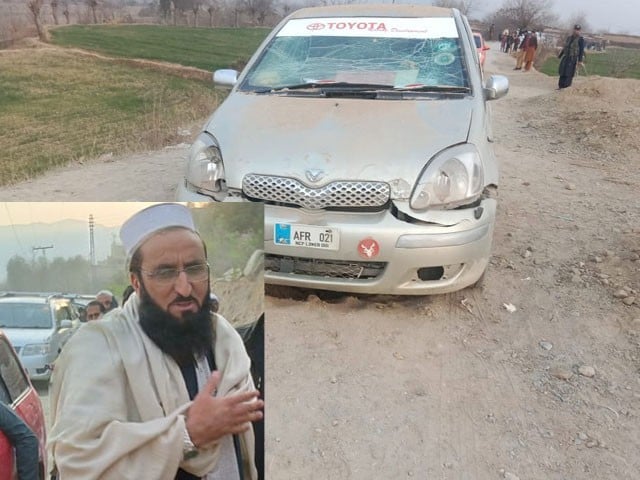Bomb blast near JUI nominee's car in Bajaur, leader unharmed Photo: Express