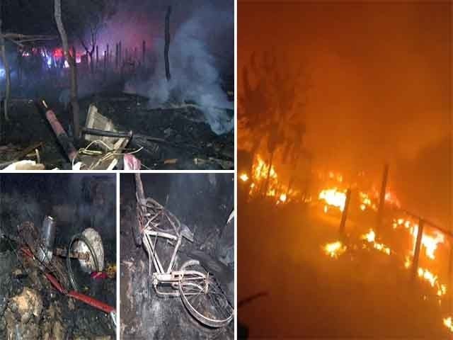 Karachi; Second major fire incident in Jhagis in a single day In the fire incident, more than 30 huts and goods were burnt to ashes