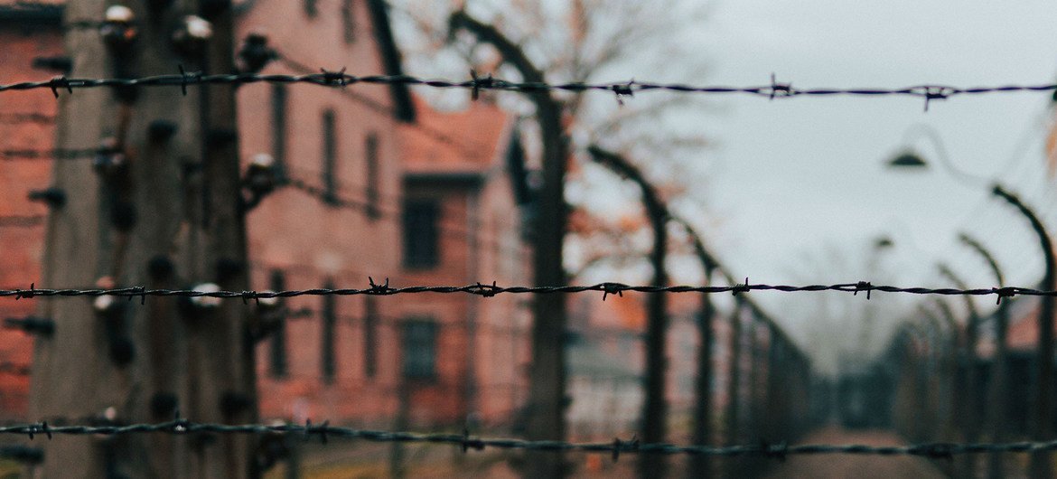 The former Auschwitz-Birkenau concentration camp in southern Poland. The former Auschwitz-Birkenau concentration camp in southern Poland.