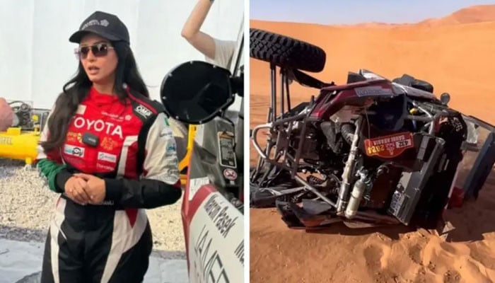 Car accident of female driver in Dakar Rally