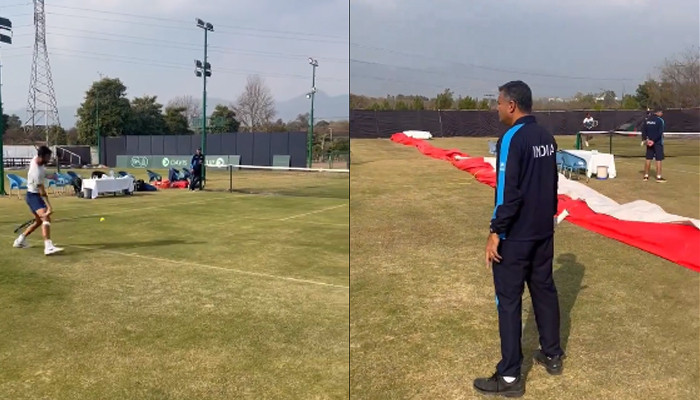 Davis Cup group one tie against Pakistan, Indian tennis team's practice session