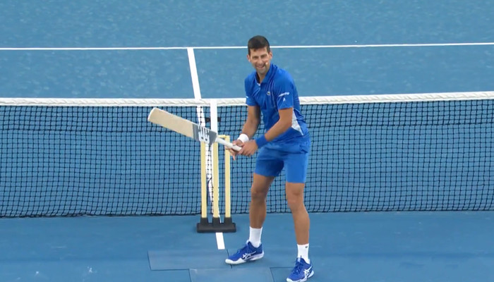 Djokovic started playing cricket on the tennis court