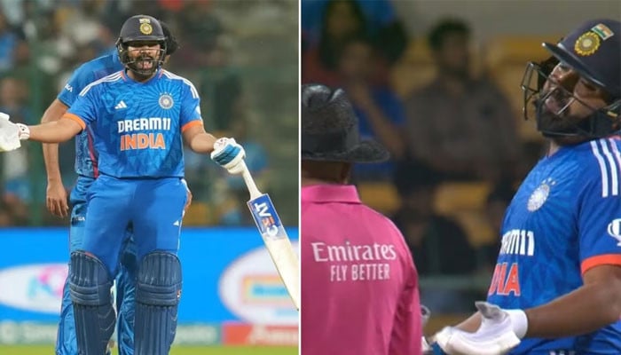 Interesting conversation between Rohit Sharma and umpire, video goes viral