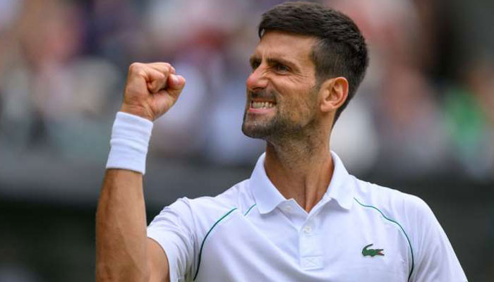 Novak Djokovic celebrated his 100th match with victory