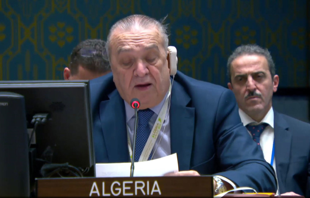 The Permanent Representative of Algeria to the UN, Amar Bendjama, address the Security Council. The Permanent Representative of Algeria to the UN, Amar Bendjama, address the Security Council.