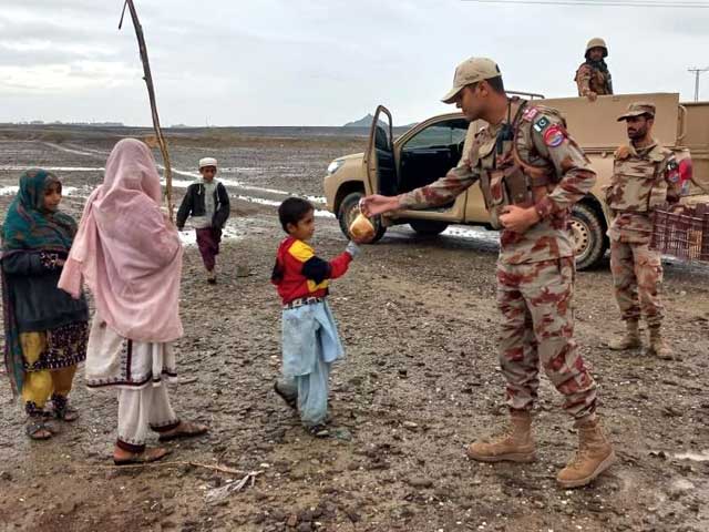 Successful rescue operation of Pakistan Army in flood affected area of ​​Turbat