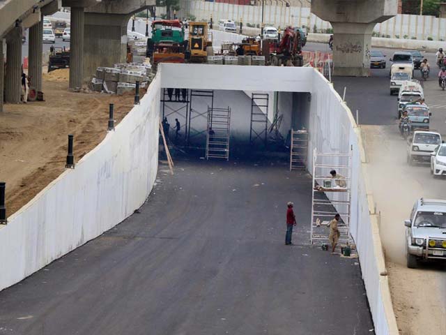 The foundation stone of Pakistan's first double-decker underpass was laid in Lahore