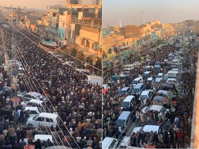Slain Chaudhry Adnan was cremated in Rawalpindi, thousands of people participated in the funeral prayer Photo: Video Grab