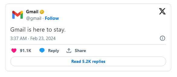 Is Google's email service 'Gmail' going to stop?