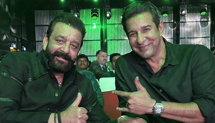 Wasim Akram meets Sanjay Dutt