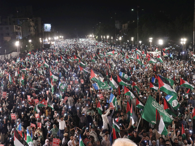 Gaza Solidarity Night in Karachi under Jamaat-e-Islami, thousands of people participated