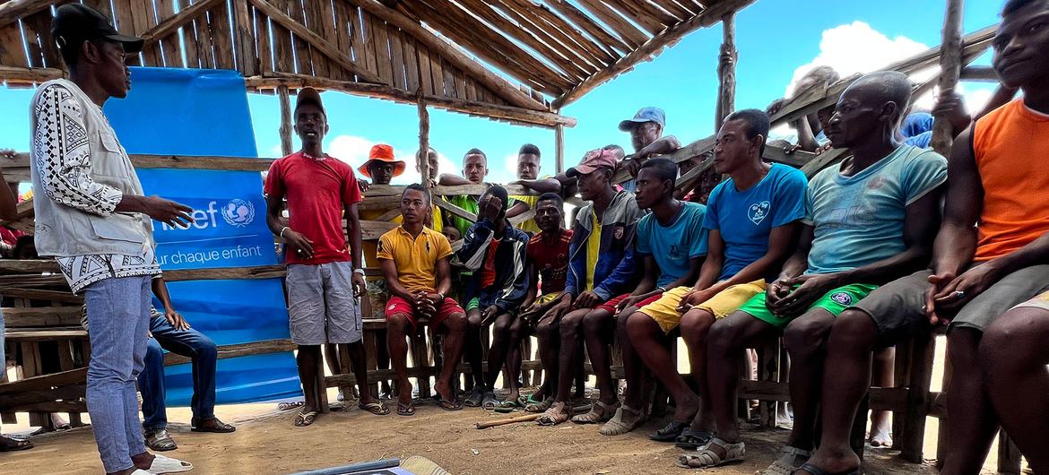 Men meet once a month to discuss gender issues and how to act in a positive way towards women.