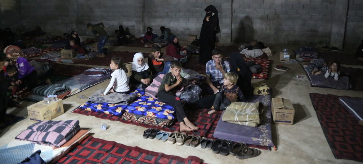 Reception centre for displaced families in northern Idlib, Syria.