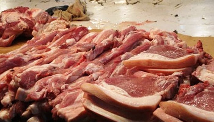 A unique method of destroying unhealthy meat has come to light in Peshawar