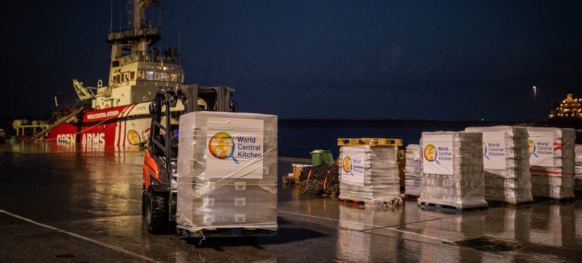 World Central Kitchen supplies readied for shipment to Gaza. (file) World Central Kitchen supplies readied for shipment to Gaza. (file)
