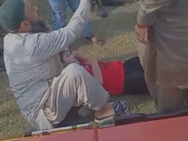 In Greater Iqbal Park, a child's leg was broken after falling from a swing Photo screen grab