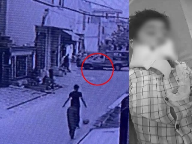 An only child was crushed by a speeding vehicle of a law enforcement agency in Lahore Photo screen grab
