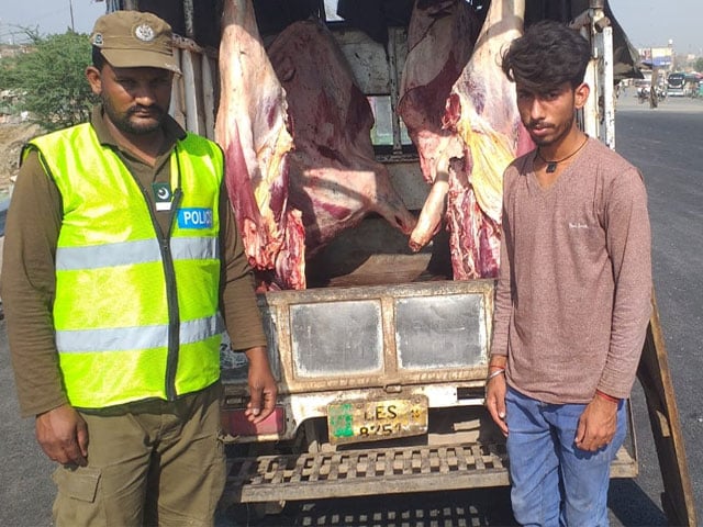 An attempt to transfer 10 maunds of dead animal meat to Lahore failed