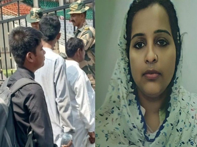Pakistan's goodwill initiative, including 4 Indian victims of human trafficking Indian citizens were handed over to the authorities at the Wagah border - Photo: Express