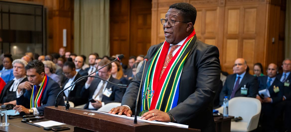 Vusimuzi Madonsela of South Africa at the International Court of Justice (ICJ).