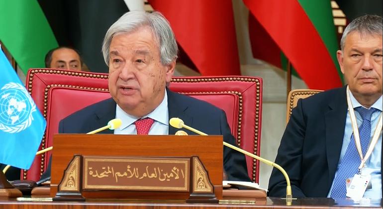 At Arab League Summit, Guterres appeals for Gaza ceasefire and regional unity