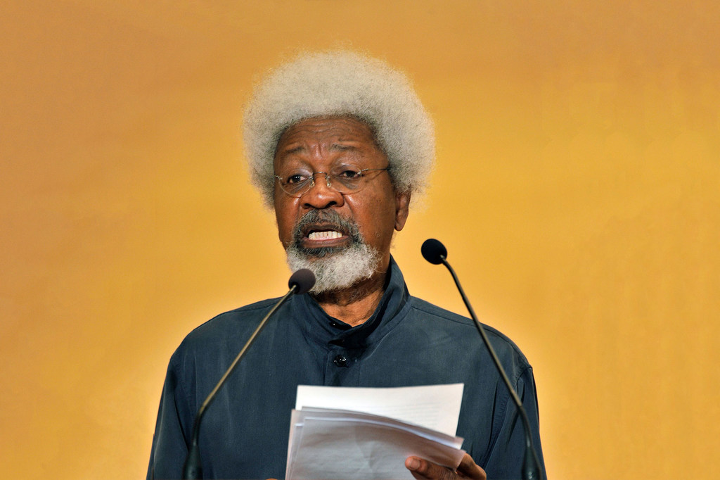 Wole Soyinka addresses a lecture series marking the 60th anniversary of the adoption of the Universal Declaration of Human Rights in 2008. (file) Wole Soyinka addresses a lecture series marking the 60th anniversary of the adoption of the Universal Declaration of Human Rights in 2008. (file)