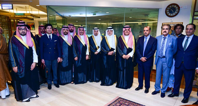 The photo shows a high-level Saudi delegation that arrived in Pakistan on October 7, 2025. (GoP) The photo shows a high-level Saudi delegation that arrived in Pakistan on October 7, 2025. (GoP)
